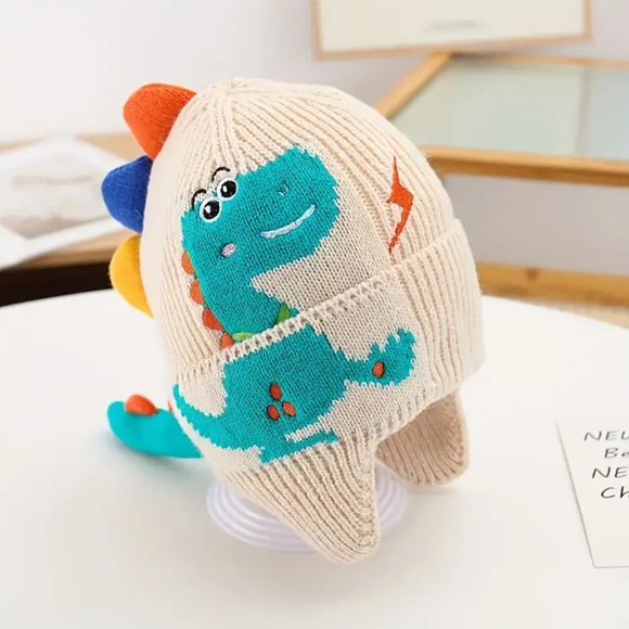 The Real Clean Company Other - Dinosaur Knit Hat Beanie for Kids New Boutique Size 3 to 10 years old